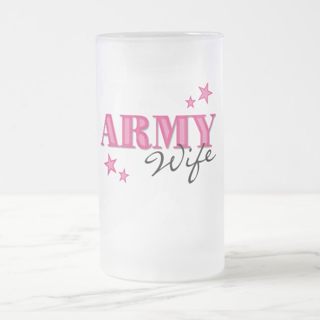 Heißes Rosa-Armee-Ehefrau-mattierte Tasse (Mittel)
