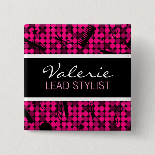 Heißes Rosa-bezauberndes Button (Vorderseite)