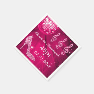 Heißes Rosa-Disco-Ball-und Schein-Heels 45. Serviette