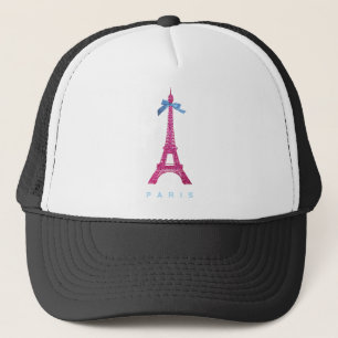 Heißes Rosa-Eiffel-Turm im Imitat-Glitter Truckerkappe