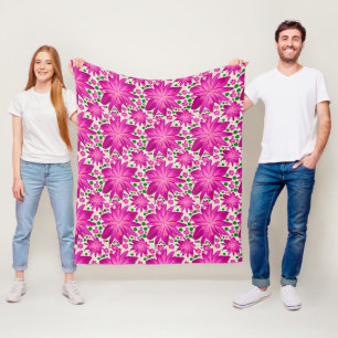Heißes Rosa Florales Nahtloses Muster Fleecedecke