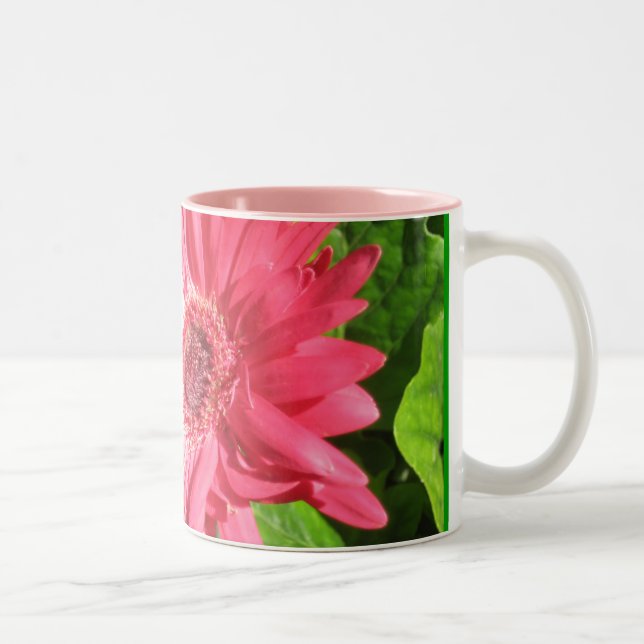 Heißes Rosa-Gänseblümchen-Kaffee-Tasse Zweifarbige Tasse (Rechts)