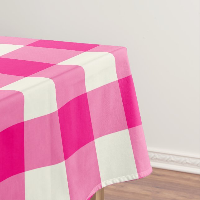 Heißes Rosa-Gingham-/Büffel-Karo-Tischdecke Tischdecke (Beispiel)