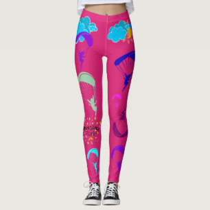 Heißes Rosa-Gleitschirmfliegen-Elf-Leggings Leggings