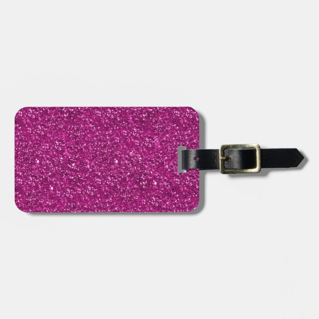Heißes Rosa-Glitzer-Druck Gepäckanhänger (Vorderseite horizontal)