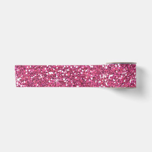 Heißes Rosa-Glitzer gedruckt Satinband