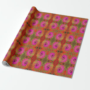 Heißes Rosa Groovy Abstrakter Retro Flüssigkeitswi Geschenkpapier