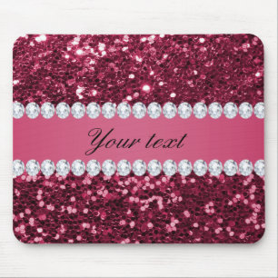 Heißes Rosa-großer Imitat-Glitzer und Diamanten Mousepad