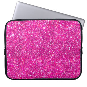 Heißes Rosa-Imitat-Glitzer-glänzendes Muster Girly Laptopschutzhülle