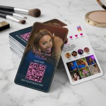 Heißes Rosa Instagram-QR-Code-Geschäftskarte für B