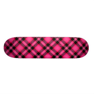 Heißes Rosa kariert, Punk- oder Preppy Skateboard