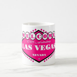 HEISSES ROSA Las- Vegaszeichen-Tasse Kaffeetasse
