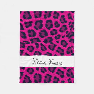 Heißes Rosa-Leopard-Druck-Name-Decke Fleecedecke