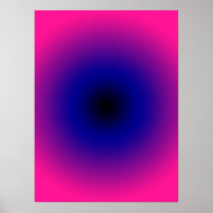 Heißes Rosa Lila Dunkelblau und Schwarzer Farbverl Poster