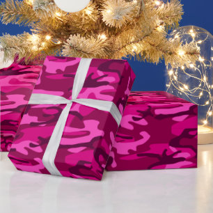Heißes Rosa-pinkfarbene Camouflage-Tarnungs-Girly Geschenkpapier