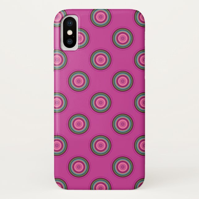Heißes Rosa Punkte Muster Case-Mate iPhone Hülle (Rückseite)