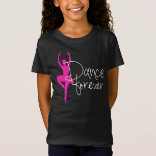 Heißes Rosa-Tänzer-Silhouette-Tanz für immer T-Shirt