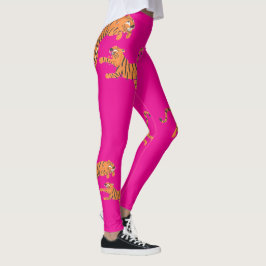 Heißes Rosa-Tiger-Tierdruck-Design Leggings