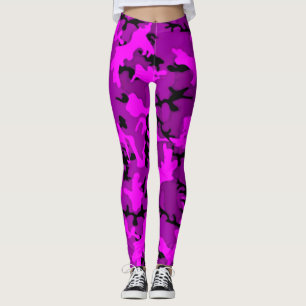 Heißes Rosa u. lila Camouflage-Leggings des Leggings