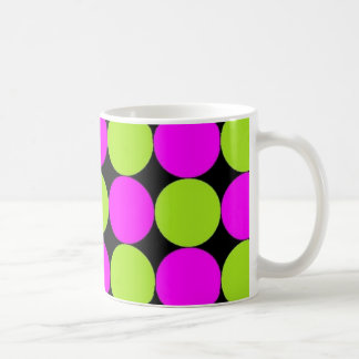 Heißes Rosa u. Limone grüne Polka-Punkte Tasse