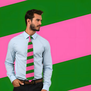 Heißes Rosa und grüne gestreifte Krawatte (stark