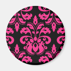 Heißes Rosa und schwarzer Vintager viktorianische Magnet