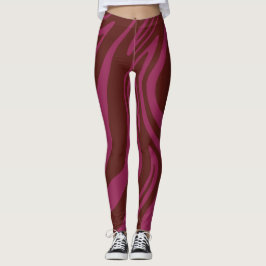 Heißes Rosa und violettes Zebramuster  Leggings