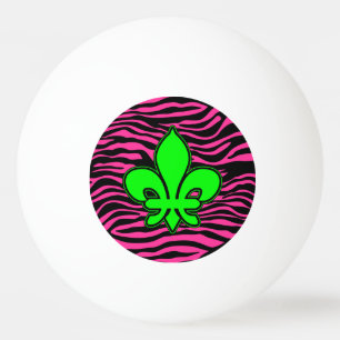 HEISSES ROSAzebra-GRÜN-LILIE Tischtennisball