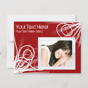 Heißes Rot-Weißes Wirbel-Party-Einladung Einladung