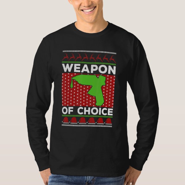 Heißkleber Pistole Ugly Christmas Sweater Crafter T-Shirt (Vorderseite)