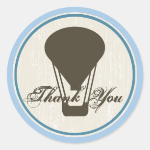 Heißluft-Ballon-Babyparty Runder Aufkleber