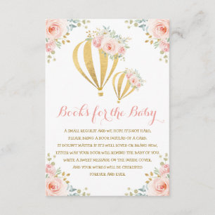 Heißluft-Ballon erröten rosa Blumenbücher für Baby Begleitkarte