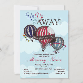 Heißluft-Ballon oben oben u. wegduschen-Einladung Einladung