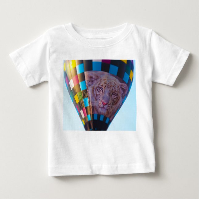 Heißluft-Ballon, Schnee-Leopard, Olathe, Kansas Baby T-shirt (Vorderseite)