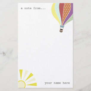 Heißluft-Ballon u. personalisiertes Briefpapier