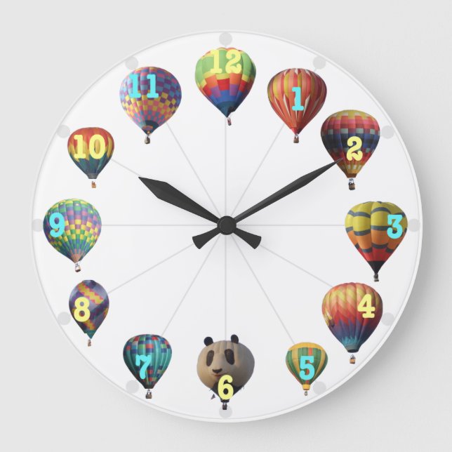 Heißluft-Ballon-Uhr Große Wanduhr (Vorderseite)