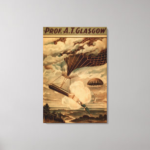 Heißluft-Ballon-Zirkus-Theater-Plakat Glasgows Leinwanddruck