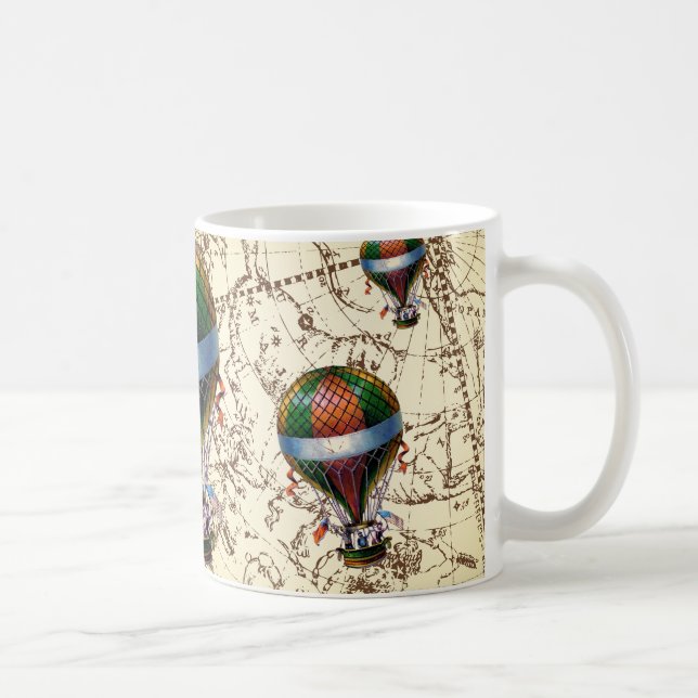 Heißluft-Ballone auf Tierkreis-Himmel-Reise-Fliege Kaffeetasse (Rechts)