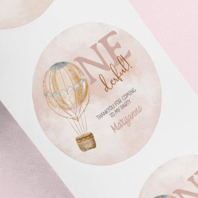 Heißluftballon 1. Geburtstag Dankeschön Sticker (Von Creator hochgeladen)