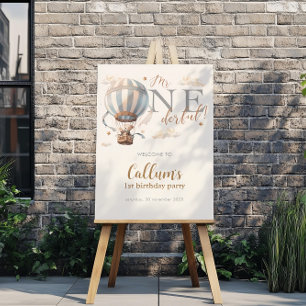 Heißluftballon 1. Geburtstagsposter Poster