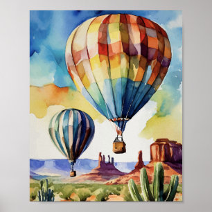 Heißluftballon Albuquerque Wasserfarbe Poster