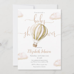 Heißluftballon Alles in Einem neutraler Babyshower Einladung