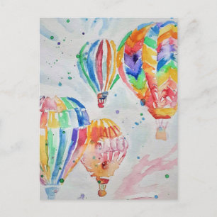 Heißluftballon-Aquarell-Gemälde-Postkarten Postkarte