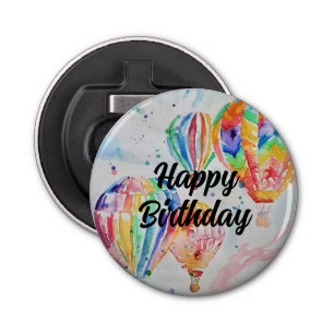 Heißluftballon Aquarellmalerei Poster Flaschenöffner