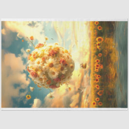 Heißluftballon aus Blume Decoupag Seidenpapier