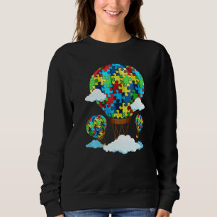 Heißluftballon Autismus Bewusstsein Niedlich Herzp Sweatshirt
