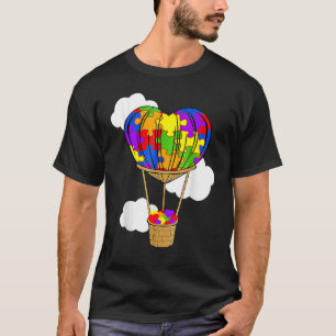 Heißluftballon Autismus Bewusstsein Niedlich Herzp T-Shirt