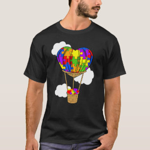 Heißluftballon Autismus Bewusstsein Niedlich Herzp T-Shirt