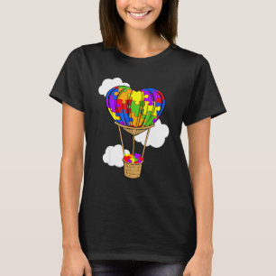 Heißluftballon-Autismus-Bewusstsein Süßes Herz-Puz T-Shirt