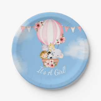 Heißluftballon Baby Girl Duschpapierplatte Pappteller